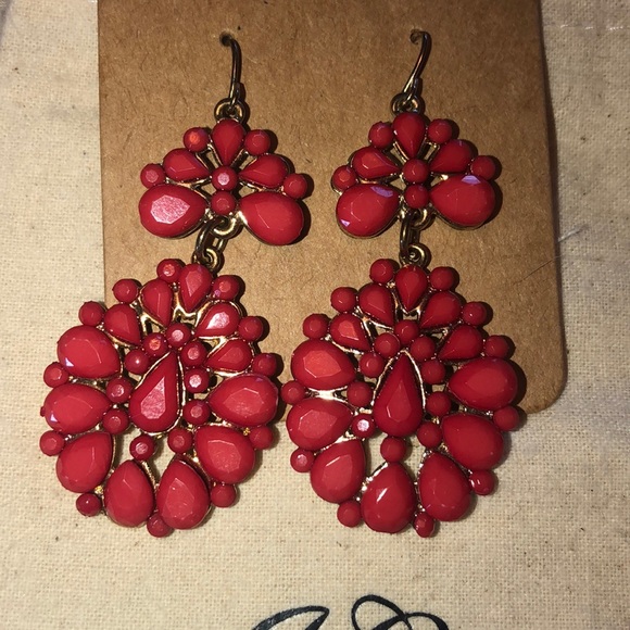J. Crew Jewelry - JCREW gorgeous coral red earrings